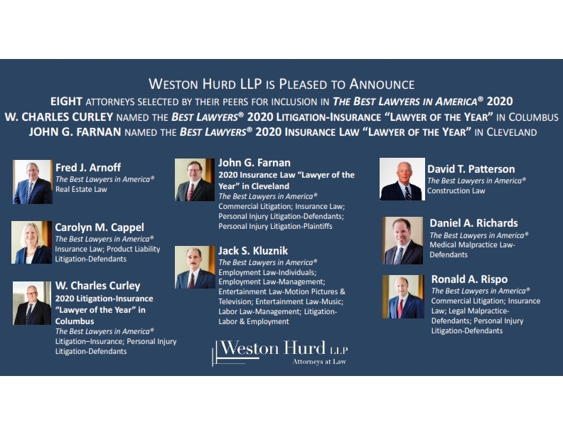 Weston Hurd lawyers selected for The Best Lawyers in America 2020