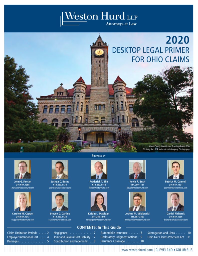 Weston Hurd’s 2020 Desktop Legal Primer for Ohio Claims